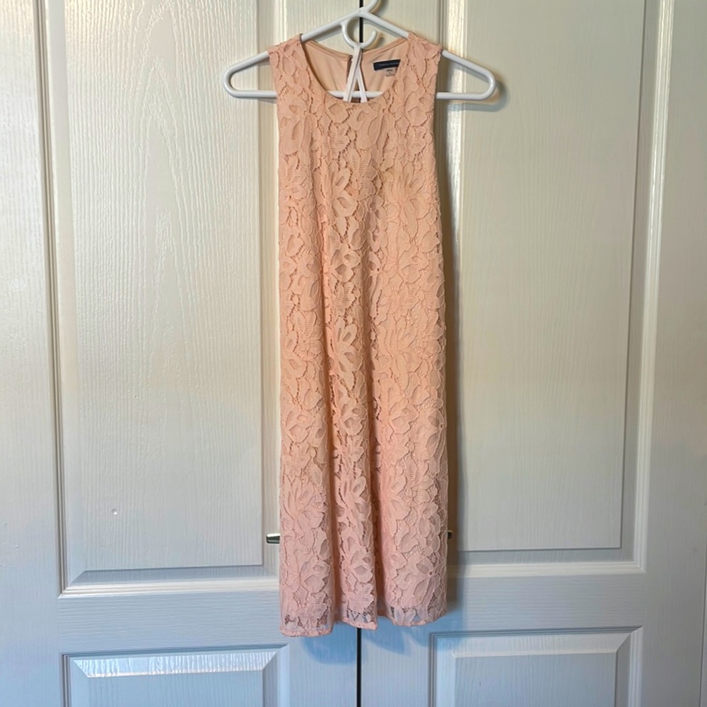 Pink floral lace dress